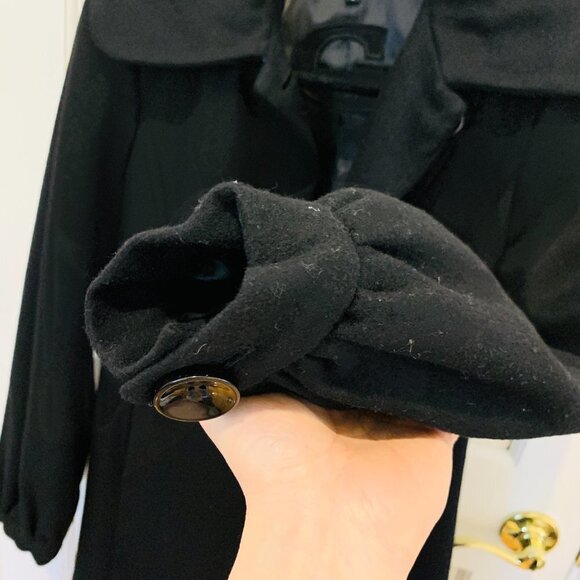 Guess Button-Up Wool Coat Mid Length Button Jacket Black Size Small - Picture 15 of 16